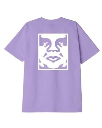 Obey T-shirt poids lourd icône audacieux - Violet