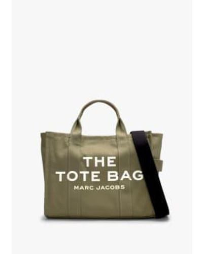 Marc Jacobs Damen der kleine Reisende schiefergrüne Leinwand -Einkaufstasche in grün