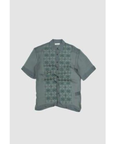 Dries Van Noten Cassidye Embroidery Shirt S - Gray