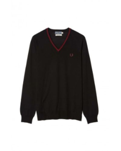 Fred Perry Merino K5151 253 Reissues Tipped V-neck Sweater - Multicolor