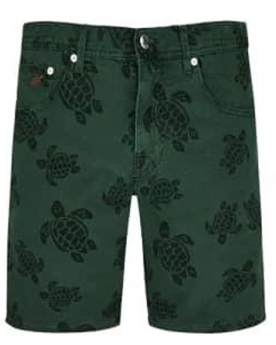 Vilebrequin Garonne 5 Pocket Bermuda Shorts In Pine Green Grnc4V36 471 - Verde