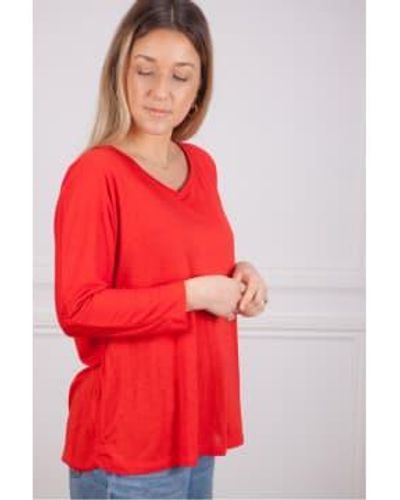 ABSOLUT CASHMERE Valentine Scoop Neck Top In 3 - Rosso