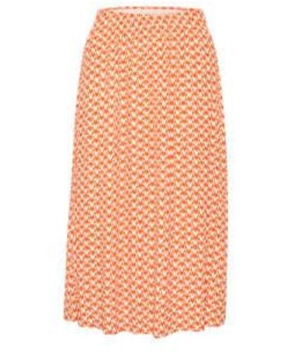Saint Tropez Tessasz Tigerlily Graphic Skirt Xs - Orange