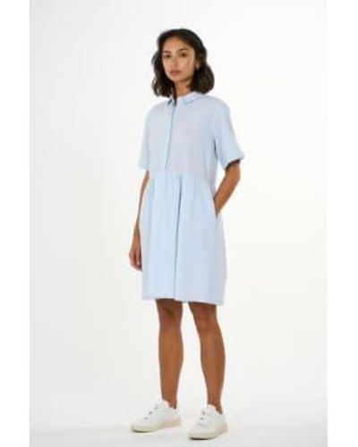 Knowledge Cotton Seersucker Short Short Dress - Blu