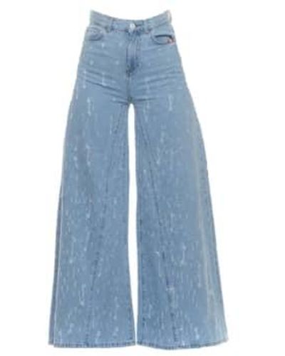 AMISH Jeans For Woman Amd002D3802021 Turn Apart - Blu