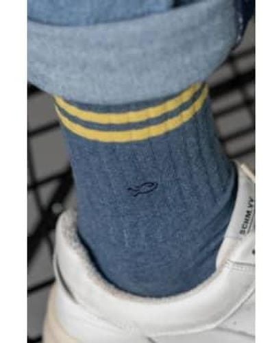 Billybelt S Retro Combed Cotton Socks - Blue
