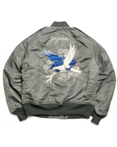 Buzz Rickson's Type L-2b 30th Anniversary Model Suka Embroidered Jacket Sage L - Gray