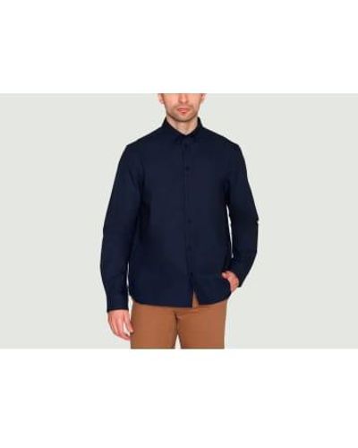 Knowledge Cotton Camisa Harald Oxford corte regular - Azul