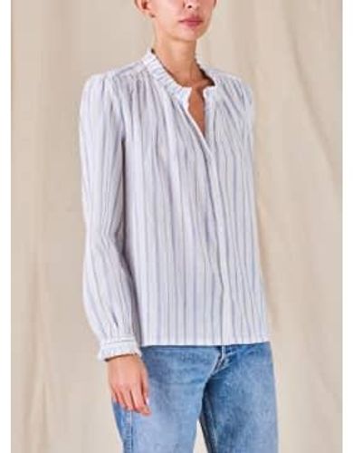 M.A.B.E Mabe Mabe Chrissie Long Sleeve Top In White And Blue Stripe