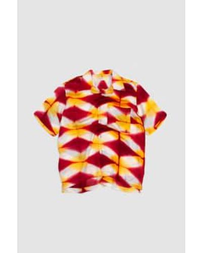 Universal Works Camp Shirt /yellow Dye Tie S - Red