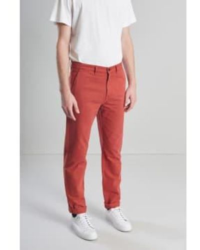 L'Exception Paris Pantalones chinos sarga rojo ladrillo