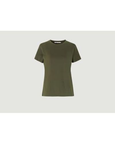 Samsøe & Samsøe Khaki Solly Organic Cotton T Shirt Xs - Green