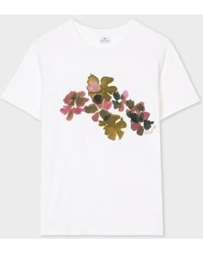 Paul Smith Weißer sumpfreste gedruckter t -shirt