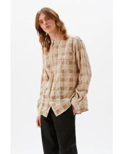 Schnayderman's Shirt Boxy One Sheer Check Beige Xl - Natural