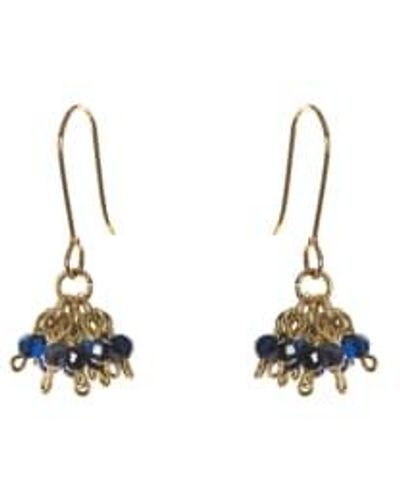 Just Trade Elizabeth Beaded Drop Earrings Large Blue - Metallizzato