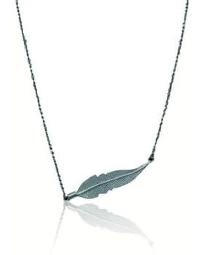 CollardManson Horizontal Feather Necklace - Metallizzato