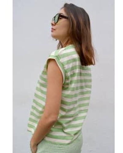 Compañía Fantástica Striped Short Sleeve T Shirt - Verde