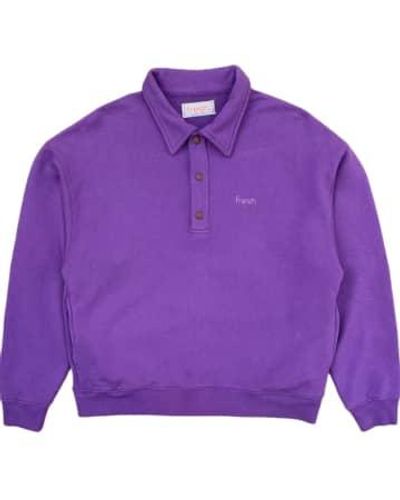 Fresh Mike Cotton Polo Sweatshirt In - Viola