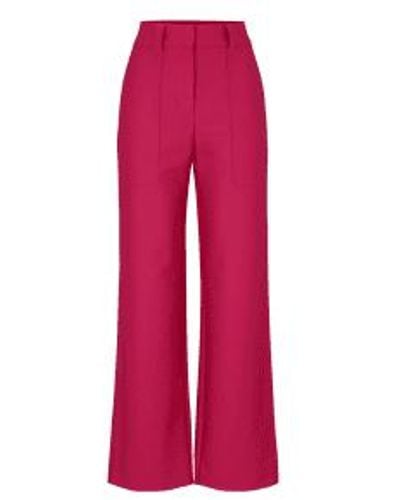 BOSS Teleah Wide Leg Patch Pocket Trouser Col 674 Bright Size - Rosso