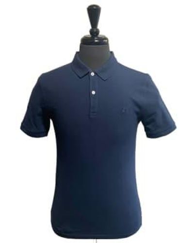 Vilebrequin Marine Marino Blue Piquet Baumwoll Schlankes passendes Polo T -Shirt - Blau