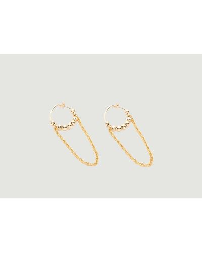 YAY Golden Fruits Dor Mini Rings Chain Earrings - White