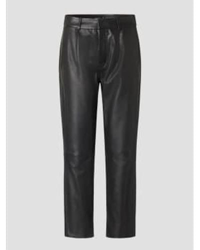 IVY Copenhagen Pantalon en cuir noir ali kylie - Gris