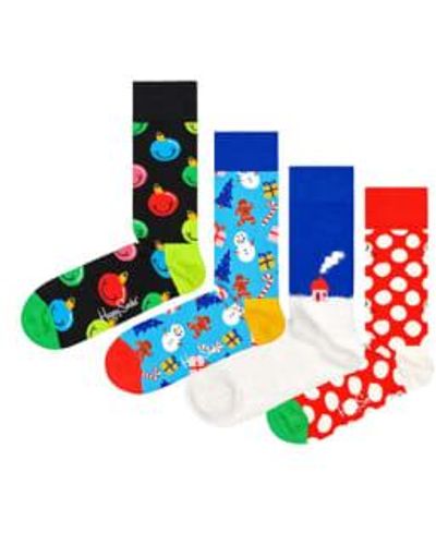 Happy Socks Pack Of Holiday Time Gift Set - Blue