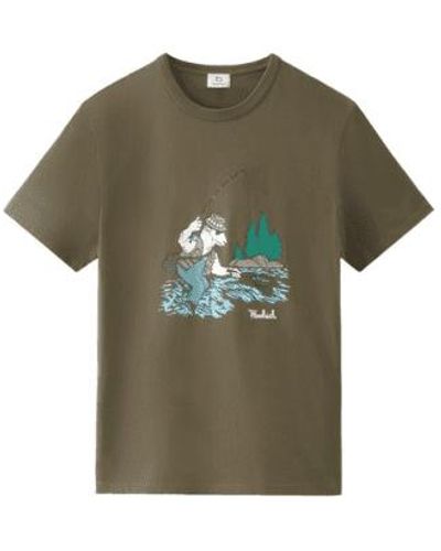 Woolrich Animierte schaf baumwoll -t -shirt dunkelgrün