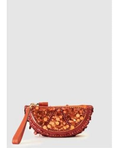 Anya Hindmarch Womens Sequins Clutch Bag In - Rosso