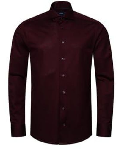 Eton Contemporary Fit Burgundy Pique Shirt 10001011359 - Rosso