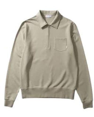 Edmmond Studios Plain Taupe 14 Zip Sweatshirt - Grigio