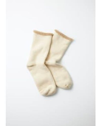 RoToTo Ivory/ Double Face Cozy Sleeping Socks - White