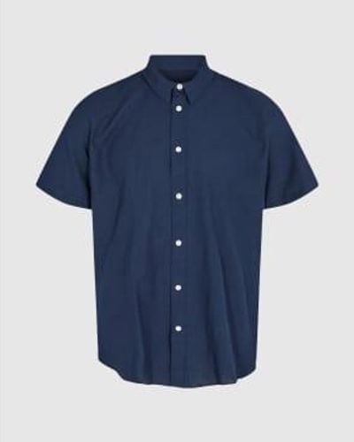 Minimum Eric 9802 Short Sleeve Shirt Navy Blazer S - Blue