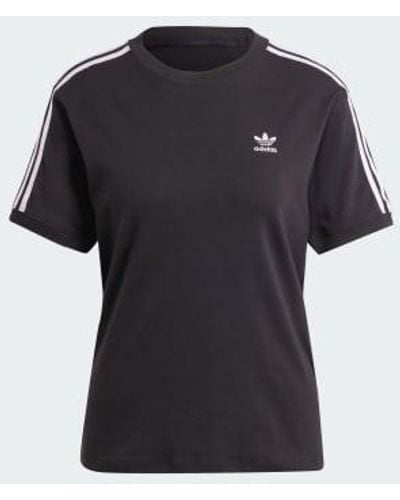 adidas Schwarze originale 3 streifen womens t -shirt