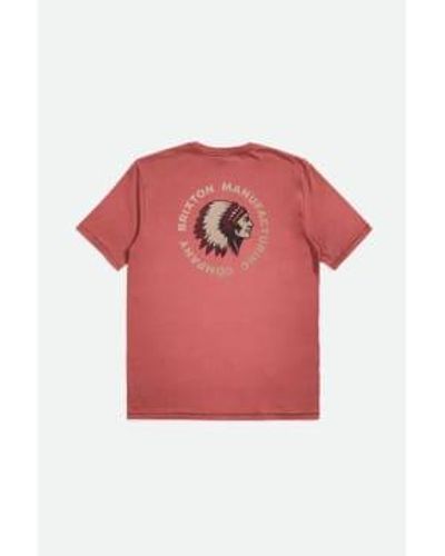 Brixton Rival Stamp Ss Tee Dusty Cedar Xl / - Red