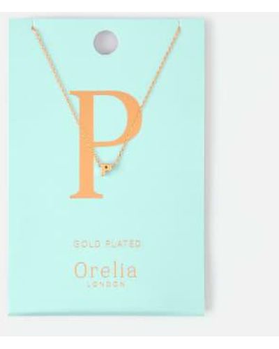 Orelia /silver Plated Initial Necklace P - Blue