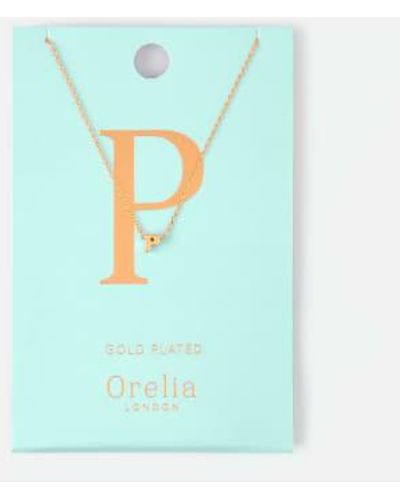Orelia /silver Plated Initial Necklace P Brass - Blue
