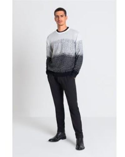 Antony Morato White Faded Knitted Sweater Extra Large - Gray