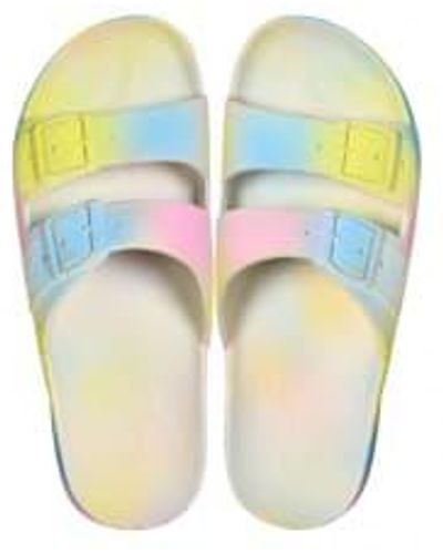 CACATOES Lapa-sandalen in tie-dye-blau - Gelb