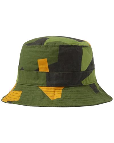 Universal Works Bucket Hat Swedish Como Waxed Olive 27818 - Green