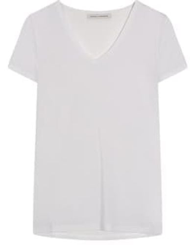 Cashmere Fashion T-shirt nanterre en v v viscose manuel - Blanc