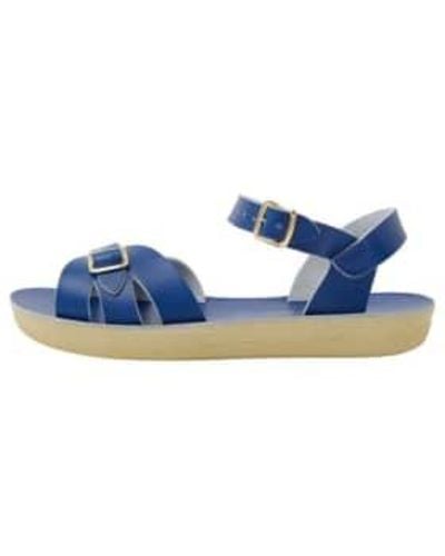 Salt Water Cobalt Boardwalk Sandals / 4 - Blue