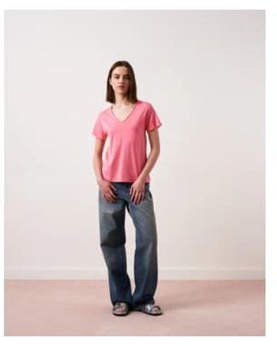 ABSOLUT CASHMERE Marilla Short Sleeve T Shirt Flamingo S - Pink