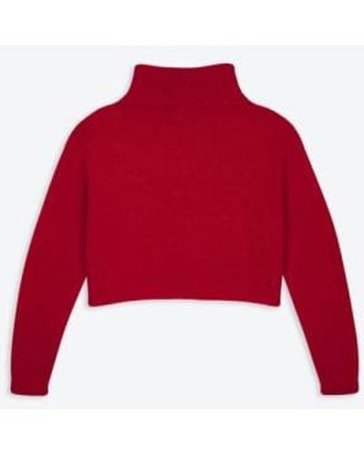 Lowie Alpaca Cropped Roll Neck M - Red