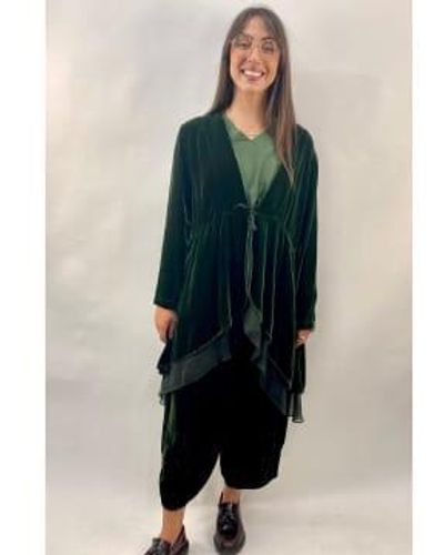 Grizas Grün/schwarzer Reißverschluss durch Kleid mit Kapuze