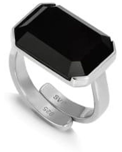 SVP Jewellery Tuna Quartz Adjustable Ring - Black