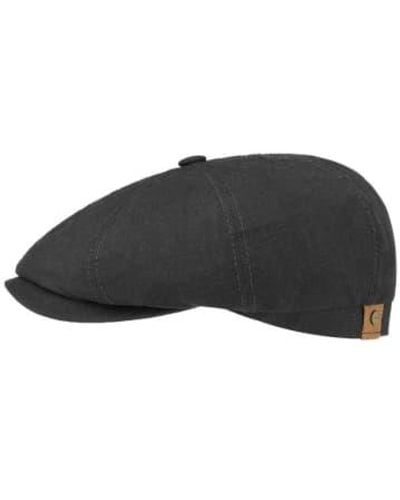 Stetson Casquette plate hatteras linen noir
