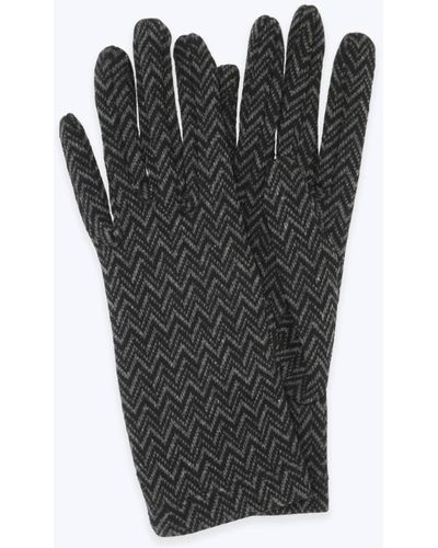 APIA ROPA Y COMPLEMENTOS Zigzag Cotton Knit Glove - Black