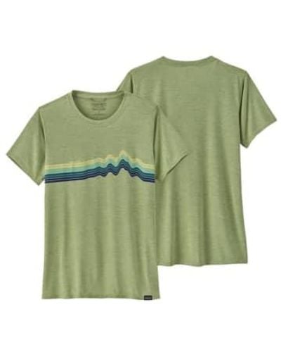 Patagonia T-shirt cap cool graphic graphique donna salvia vert x-dye