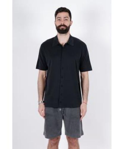 Daniele Fiesoli Cotton Silk Short Sleeve Shirt - Nero